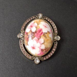 Pretty Pink Floral Brooch